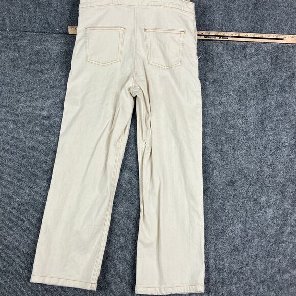 Free Assembly Overalls Womens Size 18 Off White Casual Button Strap UtilityPants - Picture 9 of 11